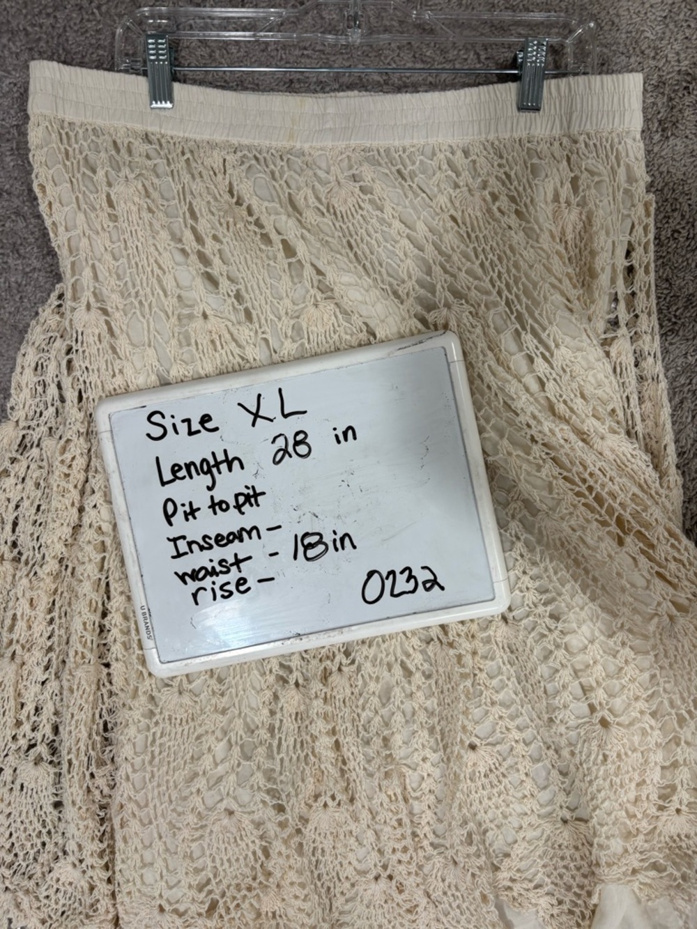 XL Crochet bohemian Skirt, fairy grunge, cottagecore, whimsy, lagenlook, flowy - Picture 7 of 8